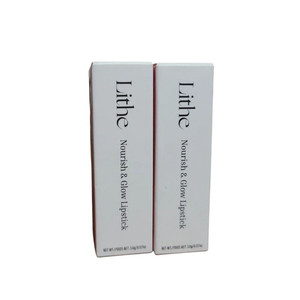 2x Lithe Nourish & Glow Lipstick in Peony Satin Finish | Hydrating 3.6g each NEW